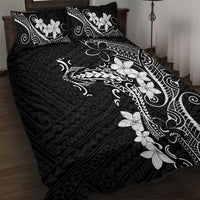 Black Hawaii Quilt Bed Set Hammerhead Shark Tattoo Curve Polynesian LT14 Black - Polynesian Pride