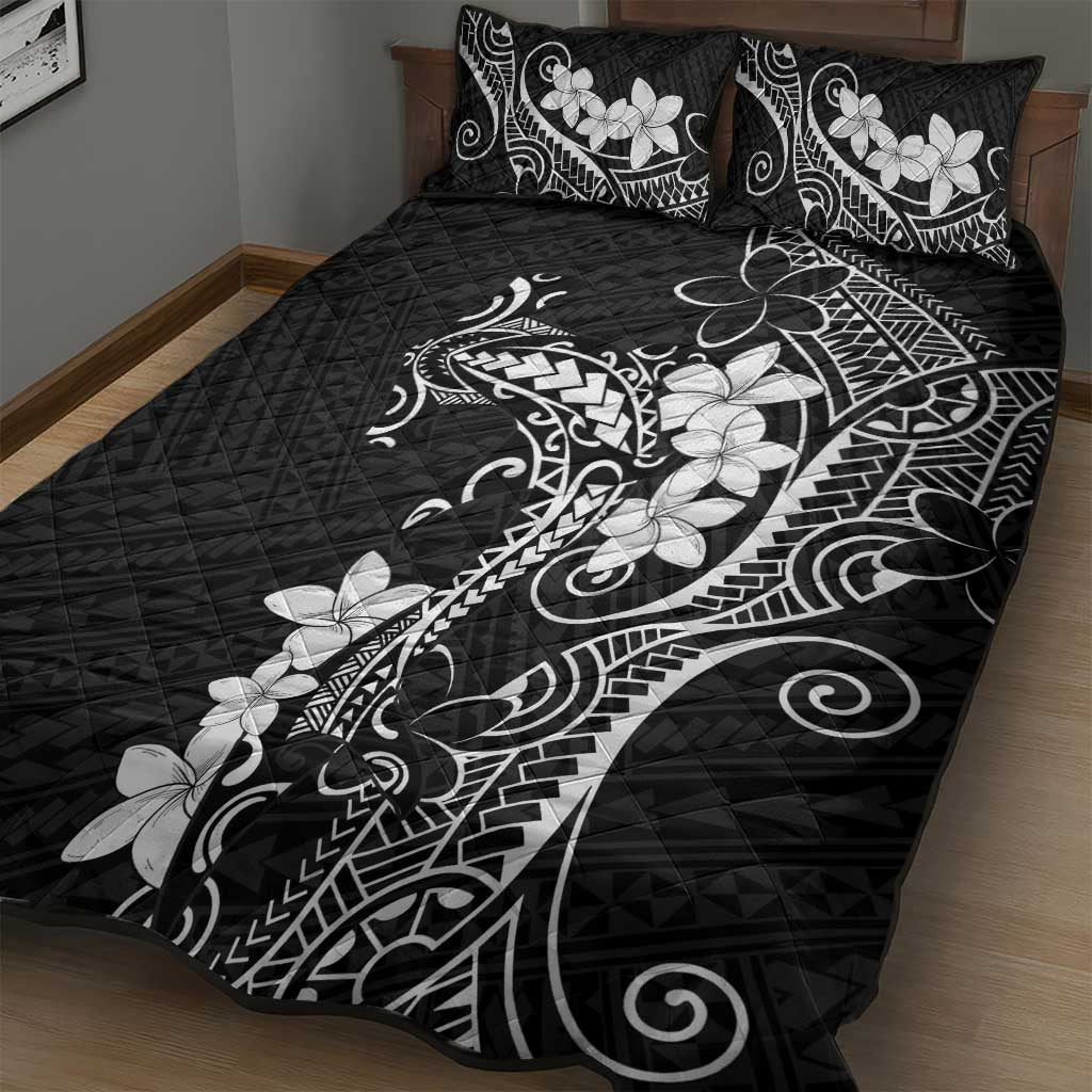 Black Hawaii Quilt Bed Set Hammerhead Shark Tattoo Curve Polynesian LT14 - Polynesian Pride