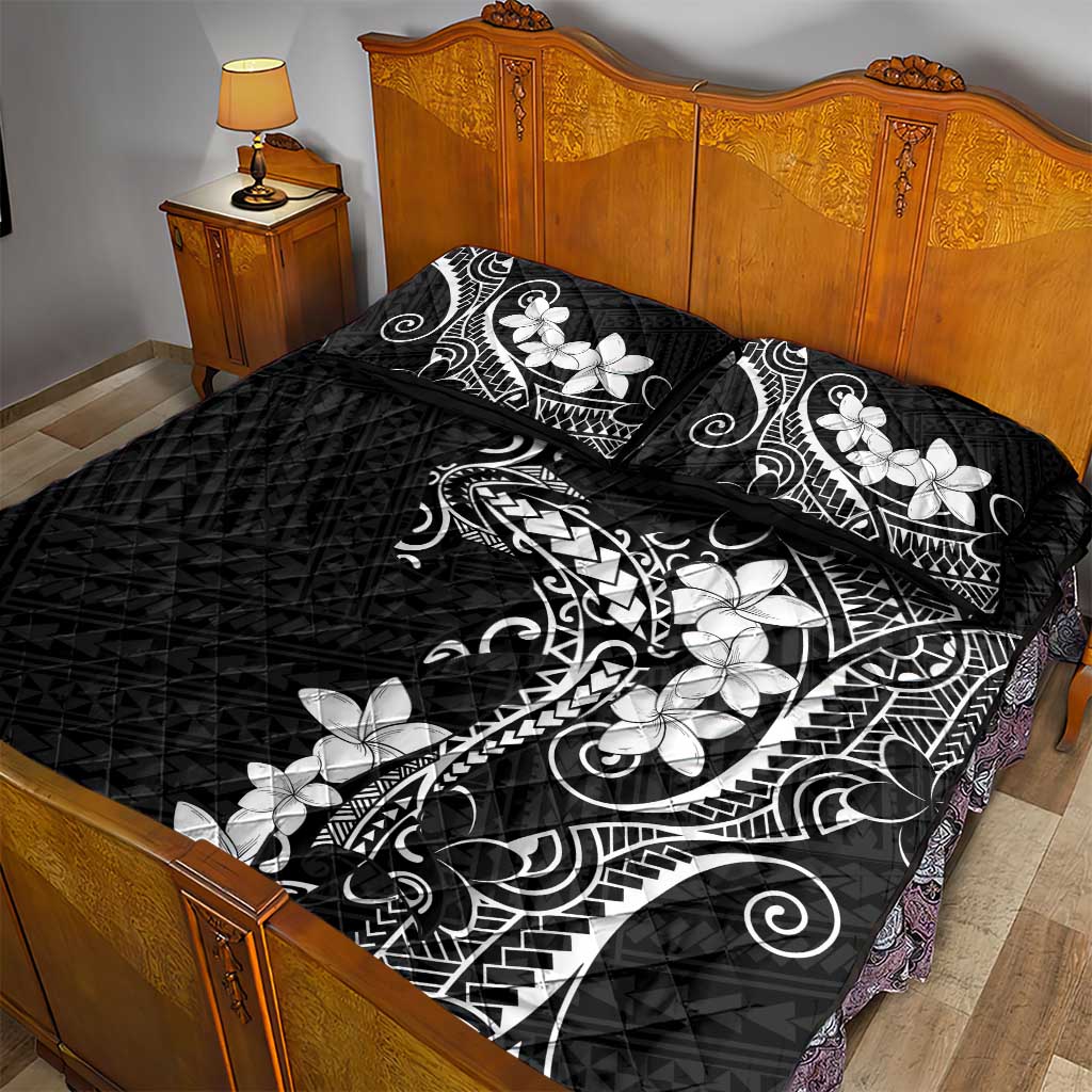 Black Hawaii Quilt Bed Set Hammerhead Shark Tattoo Curve Polynesian LT14 - Polynesian Pride
