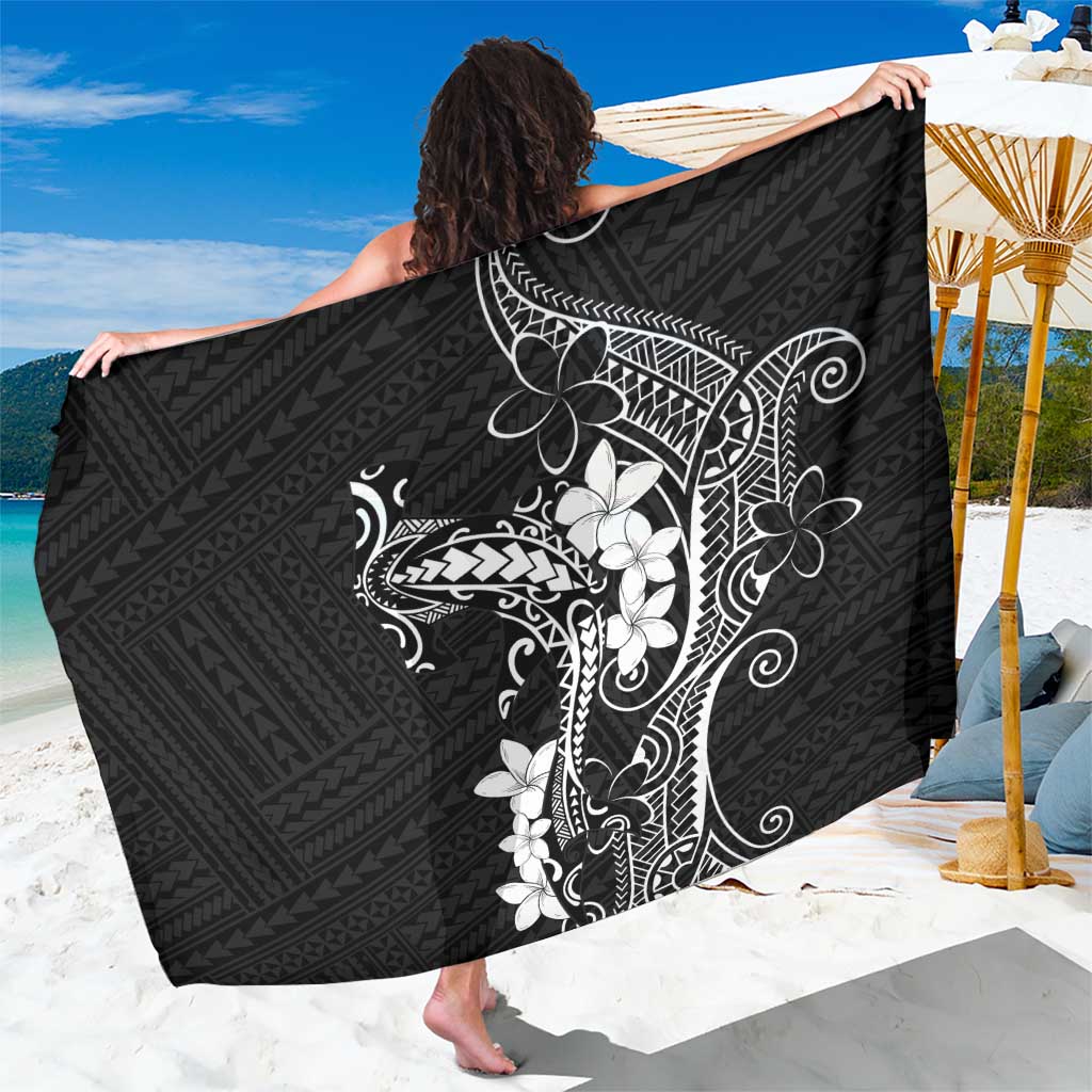 Black Hawaii Sarong Hammerhead Shark Tattoo Curve Polynesian LT14 One Size 44 x 66 inches Black - Polynesian Pride