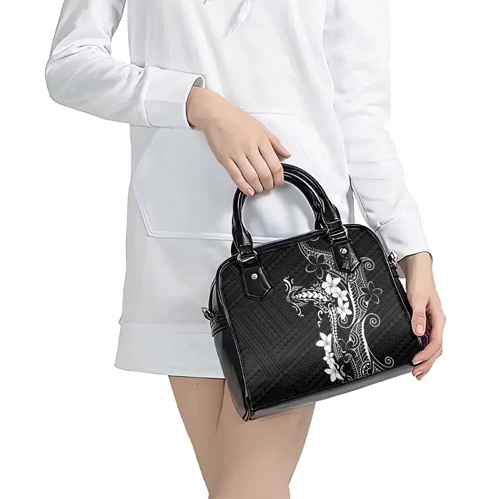 Black Hawaii Shoulder Handbag Hammerhead Shark Tattoo Curve Polynesian LT14 - Polynesian Pride