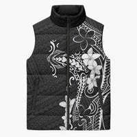 Black Hawaii Sleeveless Puffer Jacket Hammerhead Shark Tattoo Curve Polynesian LT14 Unisex Black - Polynesian Pride