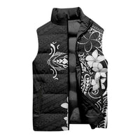 Black Hawaii Sleeveless Puffer Jacket Hammerhead Shark Tattoo Curve Polynesian LT14 - Polynesian Pride