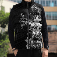 Black Hawaii Sleeveless Puffer Jacket Hammerhead Shark Tattoo Curve Polynesian LT14 - Polynesian Pride