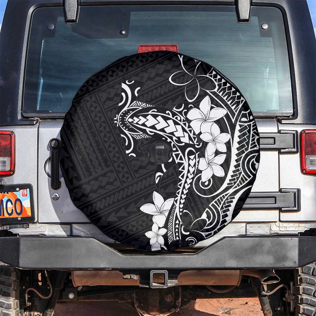 Black Hawaii Spare Tire Cover Hammerhead Shark Tattoo Curve Polynesian LT14 Black - Polynesian Pride