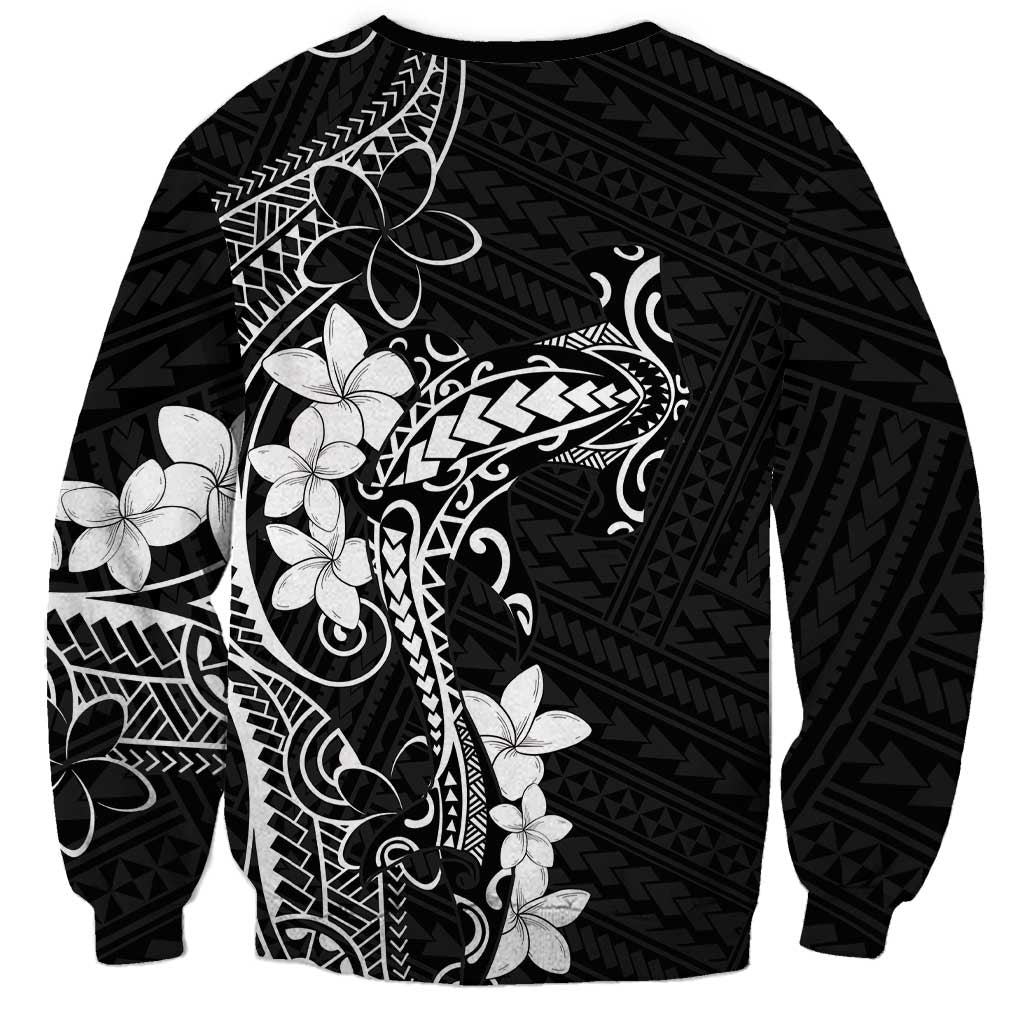 Black Hawaii Sweatshirt Hammerhead Shark Tattoo Curve Polynesian LT14 - Polynesian Pride