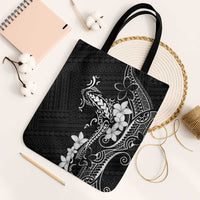 Black Hawaii Tote Bag Hammerhead Shark Tattoo Curve Polynesian LT14 Black Strap One Size Black - Polynesian Pride