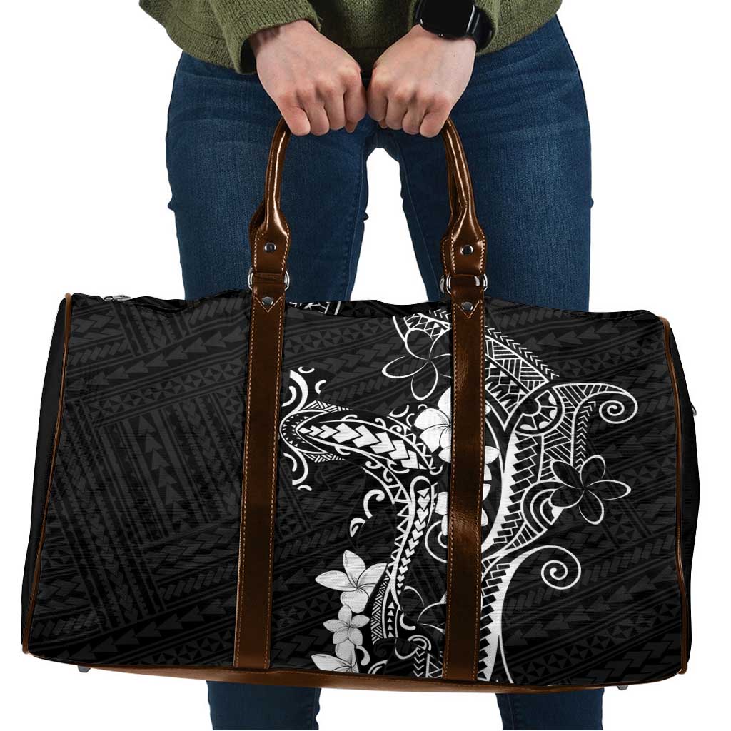Black Hawaii Travel Bag Hammerhead Shark Tattoo Curve Polynesian LT14 Black - Polynesian Pride