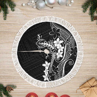 Black Hawaii Tree Skirt Hammerhead Shark Tattoo Curve Polynesian LT14 Fringed Black - Polynesian Pride