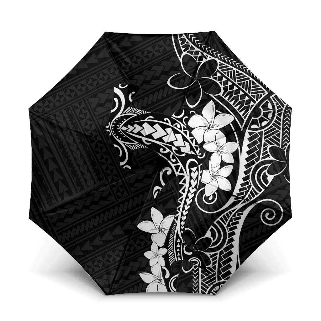 Black Hawaii Umbrella Hammerhead Shark Tattoo Curve Polynesian LT14 One Size Folded 11.42 inch Opened Diameter 37.4 inch Black - Polynesian Pride