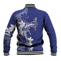 Blue Hawaii Baseball Jacket Hammerhead Shark Tattoo Curve Polynesian LT14 - Polynesian Pride