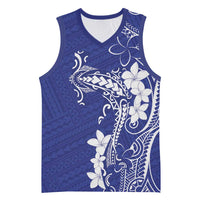Blue Hawaii Basketball Jersey Hammerhead Shark Tattoo Curve Polynesian LT14 Unisex Blue - Polynesian Pride