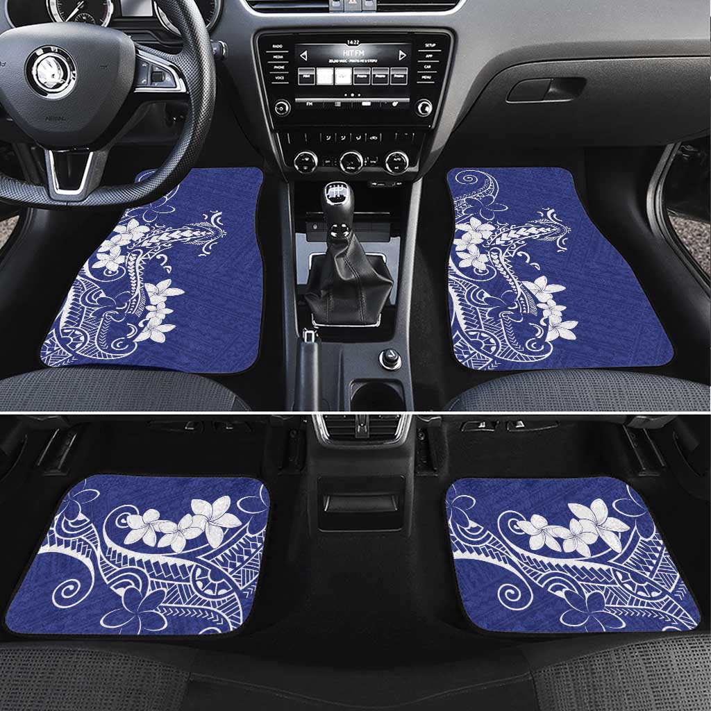 Blue Hawaii Car Mats Hammerhead Shark Tattoo Curve Polynesian LT14 Set 4pcs Blue - Polynesian Pride