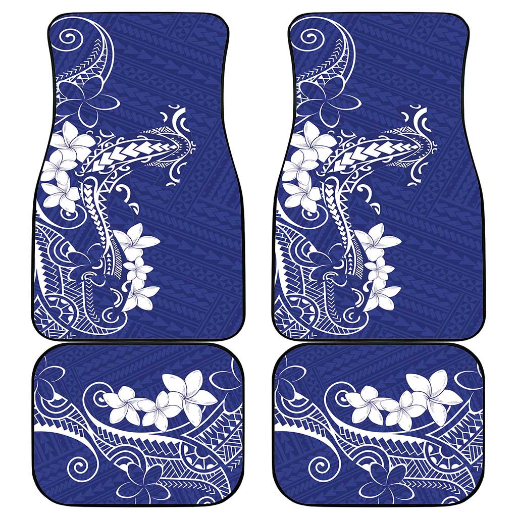Blue Hawaii Car Mats Hammerhead Shark Tattoo Curve Polynesian LT14 - Polynesian Pride
