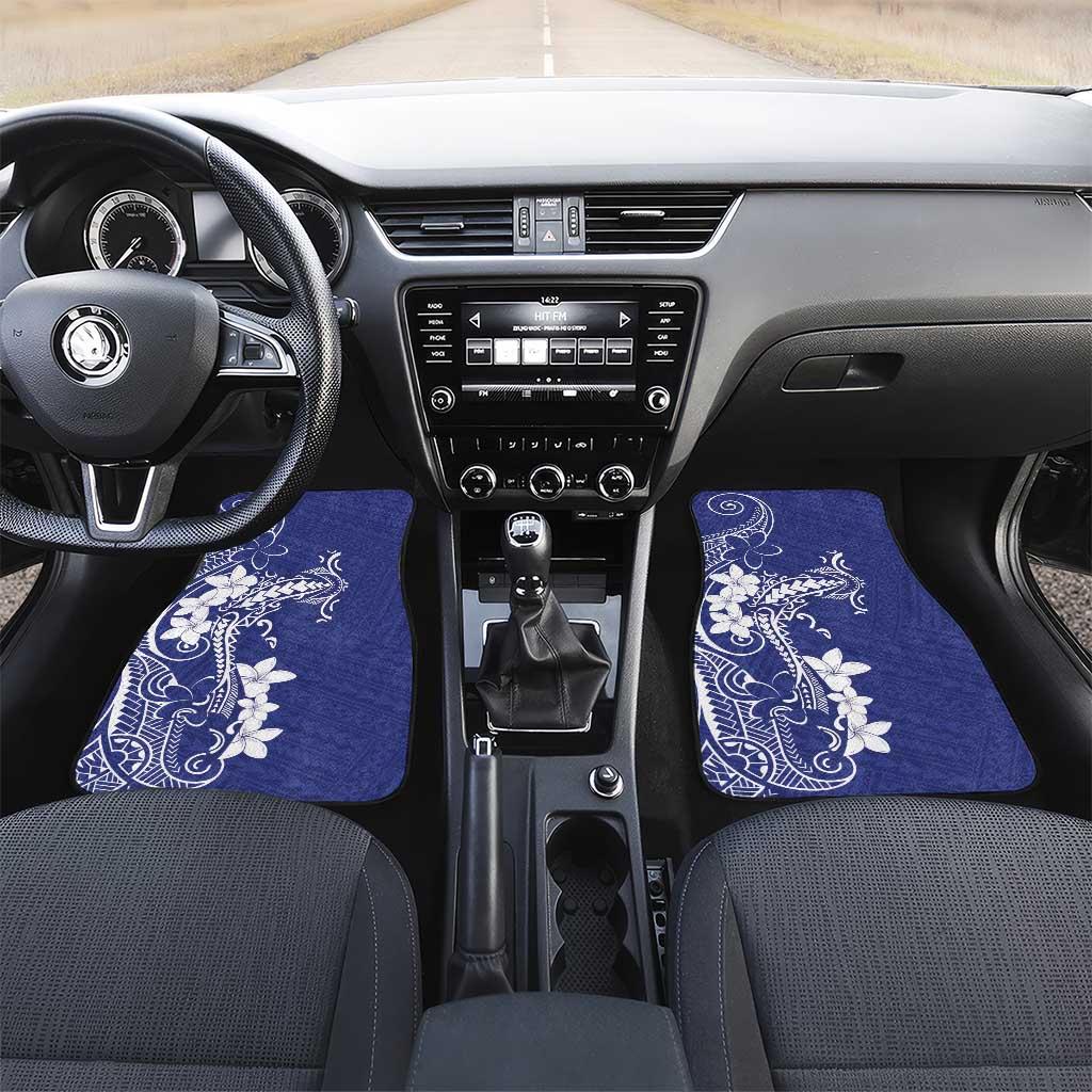 Blue Hawaii Car Mats Hammerhead Shark Tattoo Curve Polynesian LT14 Set 2pcs - Front Blue - Polynesian Pride