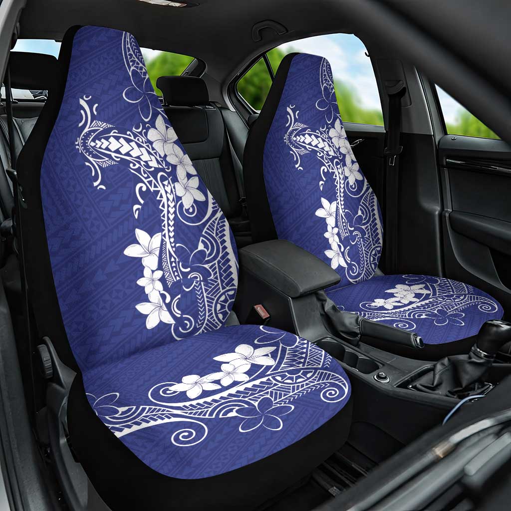 Blue Hawaii Car Seat Cover Hammerhead Shark Tattoo Curve Polynesian LT14 One Size Blue - Polynesian Pride