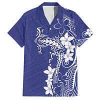 Blue Hawaii Hawaiian Shirt Hammerhead Shark Tattoo Curve Polynesian LT14 Blue - Polynesian Pride