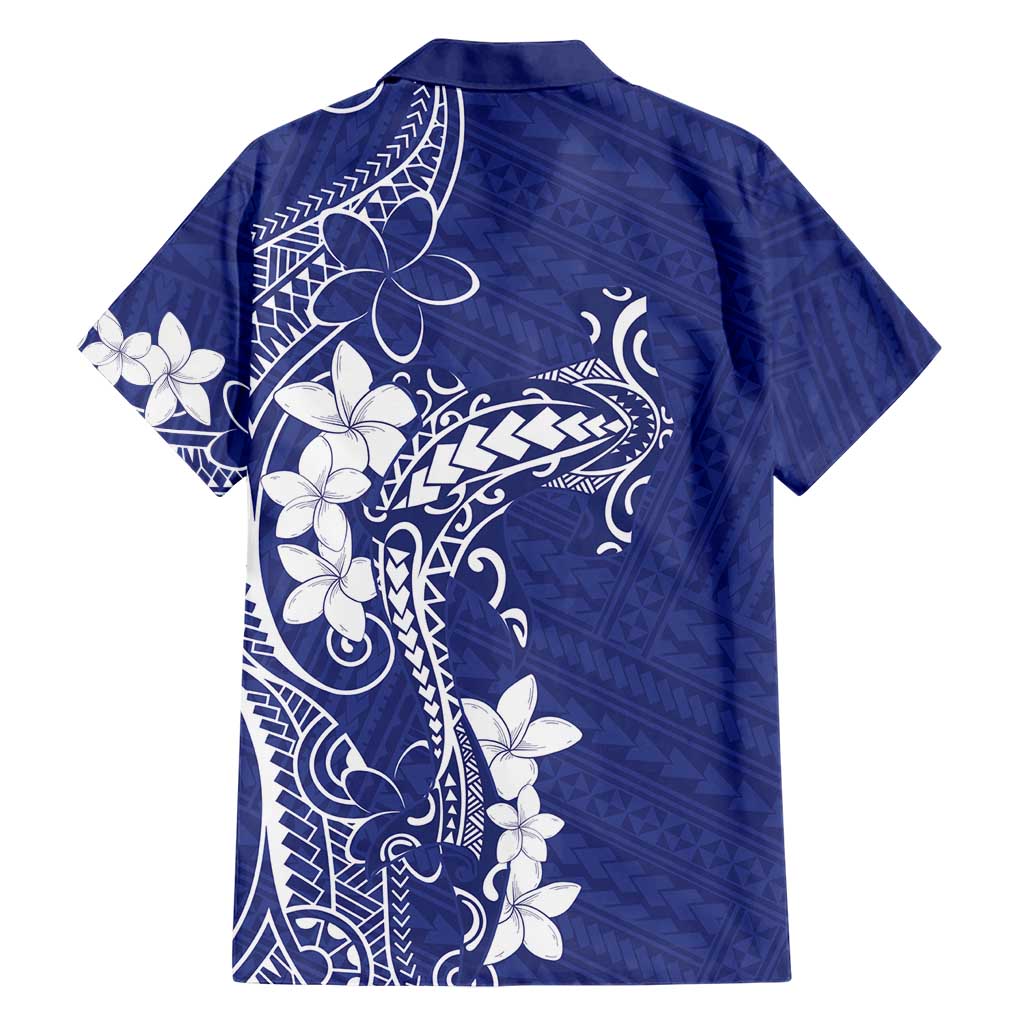 Blue Hawaii Hawaiian Shirt Hammerhead Shark Tattoo Curve Polynesian LT14 - Polynesian Pride