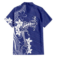 Blue Hawaii Hawaiian Shirt Hammerhead Shark Tattoo Curve Polynesian LT14 - Polynesian Pride