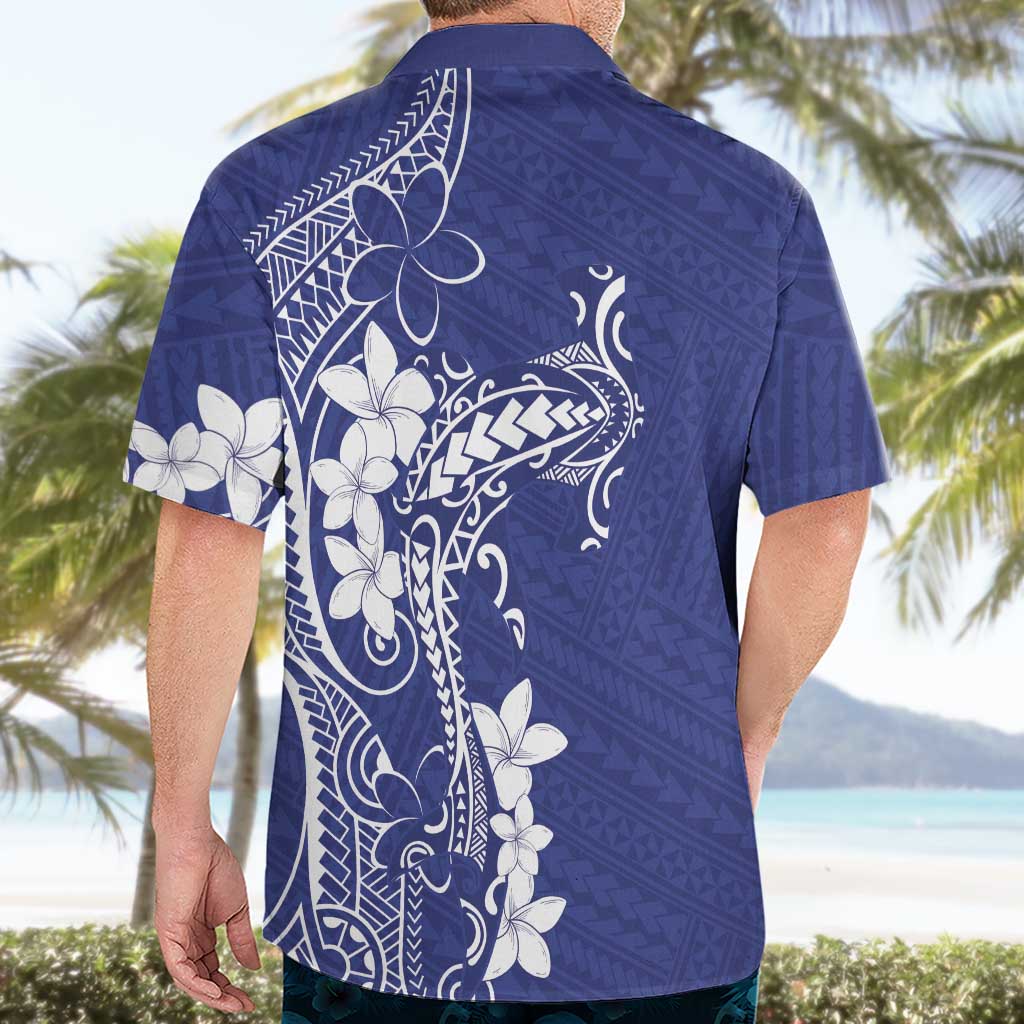 Blue Hawaii Hawaiian Shirt Hammerhead Shark Tattoo Curve Polynesian LT14 - Polynesian Pride
