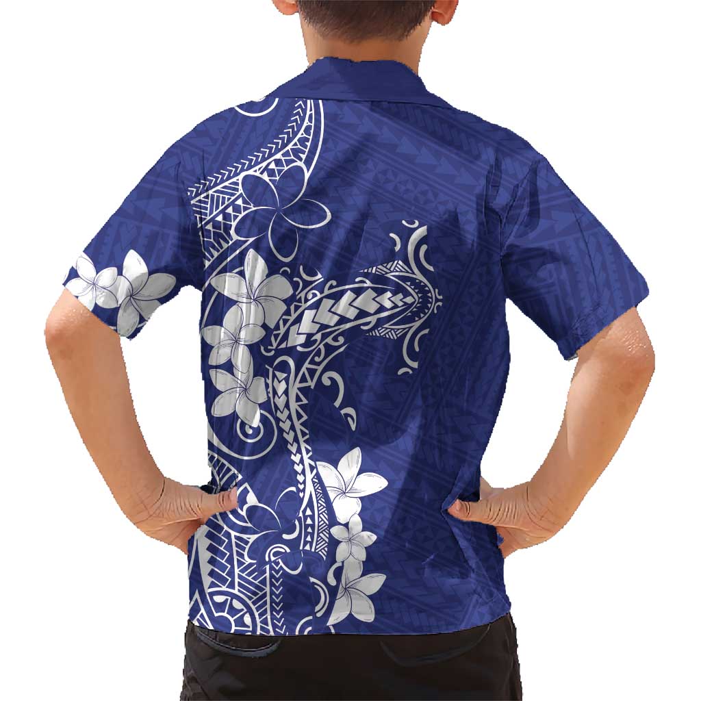 Blue Hawaii Hawaiian Shirt Hammerhead Shark Tattoo Curve Polynesian LT14 - Polynesian Pride