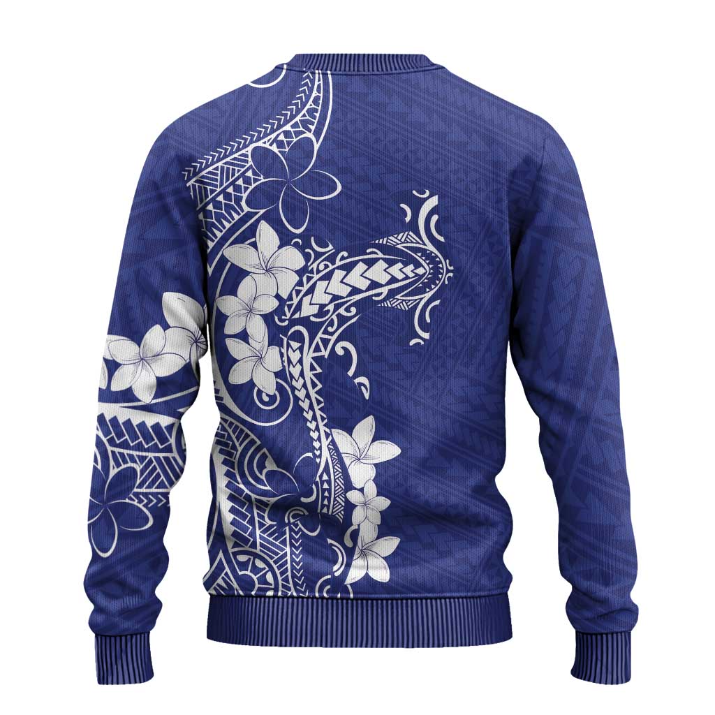 Blue Hawaii Ugly Christmas Sweater Hammerhead Shark Tattoo Curve Polynesian LT14 - Polynesian Pride