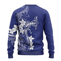 Blue Hawaii Ugly Christmas Sweater Hammerhead Shark Tattoo Curve Polynesian LT14 - Polynesian Pride