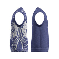 Blue Hawaii Christmas Knitted V-Neck Vest Hammerhead Shark Tattoo Curve Polynesian LT14 - Polynesian Pride