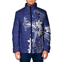 Blue Hawaii Padded Jacket Hammerhead Shark Tattoo Curve Polynesian LT14 Men Blue - Polynesian Pride