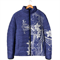 Blue Hawaii Padded Jacket Hammerhead Shark Tattoo Curve Polynesian LT14 - Polynesian Pride