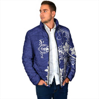 Blue Hawaii Padded Jacket Hammerhead Shark Tattoo Curve Polynesian LT14 - Polynesian Pride