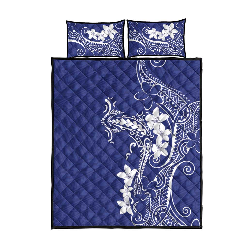 Blue Hawaii Quilt Bed Set Hammerhead Shark Tattoo Curve Polynesian LT14 - Polynesian Pride