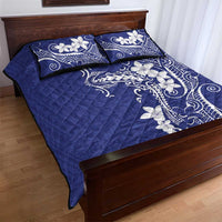 Blue Hawaii Quilt Bed Set Hammerhead Shark Tattoo Curve Polynesian LT14 - Polynesian Pride