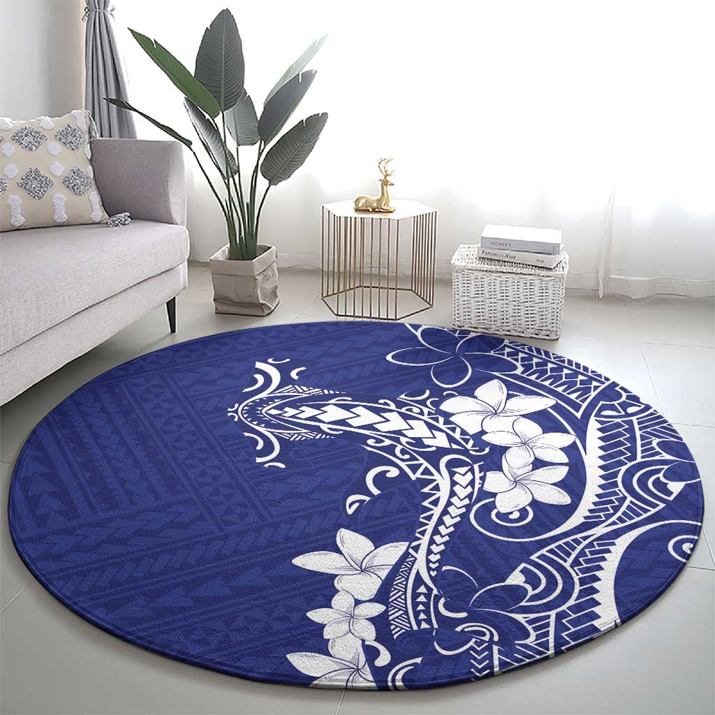 Blue Hawaii Round Carpet Hammerhead Shark Tattoo Curve Polynesian LT14 - Polynesian Pride