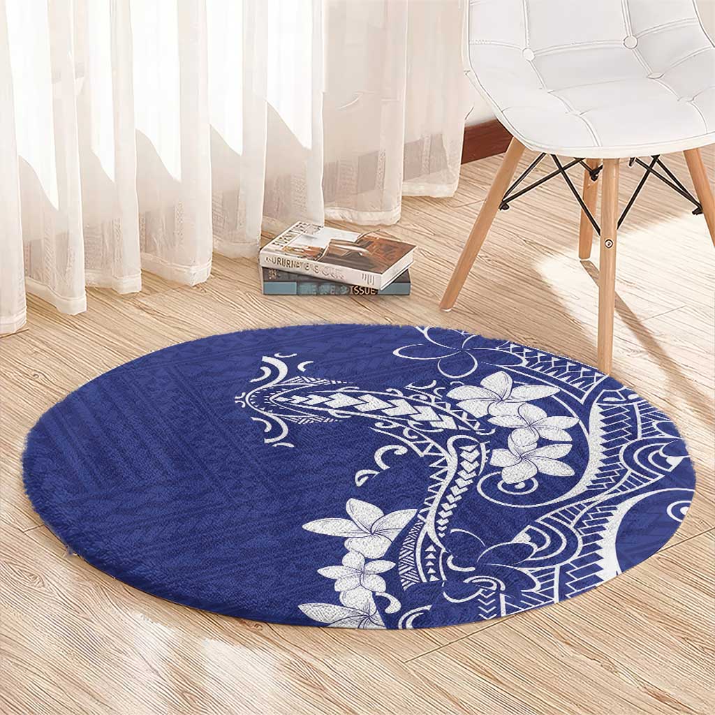 Blue Hawaii Round Carpet Hammerhead Shark Tattoo Curve Polynesian LT14 - Polynesian Pride