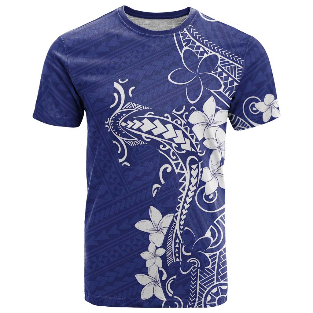 Blue Hawaii T Shirt Hammerhead Shark Tattoo Curve Polynesian LT14 Blue - Polynesian Pride