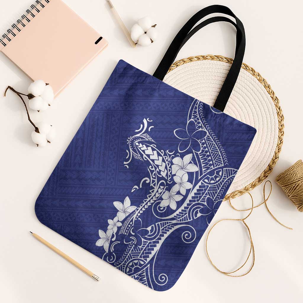 Blue Hawaii Tote Bag Hammerhead Shark Tattoo Curve Polynesian LT14 Black Strap One Size Blue - Polynesian Pride