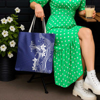 Blue Hawaii Tote Bag Hammerhead Shark Tattoo Curve Polynesian LT14 - Polynesian Pride