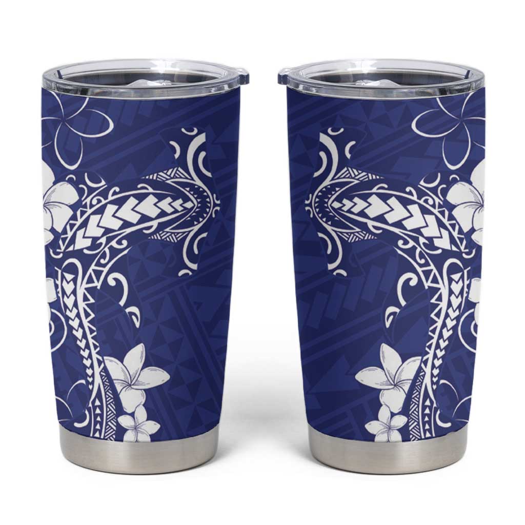 Blue Hawaii Tumbler Cup Hammerhead Shark Tattoo Curve Polynesian LT14 Blue - Polynesian Pride