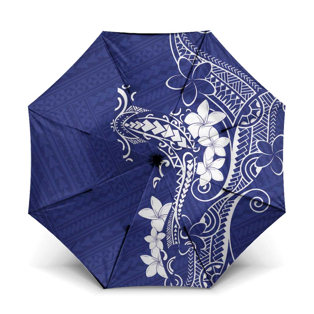 Blue Hawaii Umbrella Hammerhead Shark Tattoo Curve Polynesian LT14 One Size Folded 11.42 inch Opened Diameter 37.4 inch Blue - Polynesian Pride