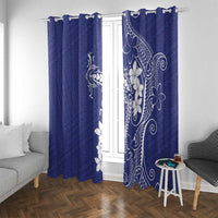 Blue Hawaii Window Curtain Hammerhead Shark Tattoo Curve Polynesian LT14 With Grommets Blue - Polynesian Pride