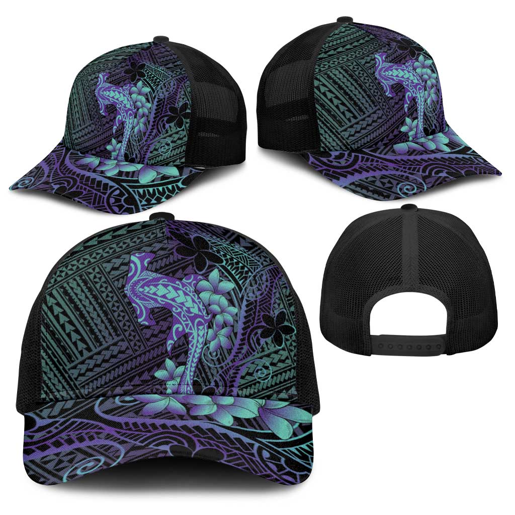Purple Paradise Hawaii Baseball Net Cap Hammerhead Shark Tattoo Curve Polynesian LT14 - Polynesian Pride