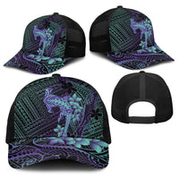 Purple Paradise Hawaii Baseball Net Cap Hammerhead Shark Tattoo Curve Polynesian LT14 - Polynesian Pride