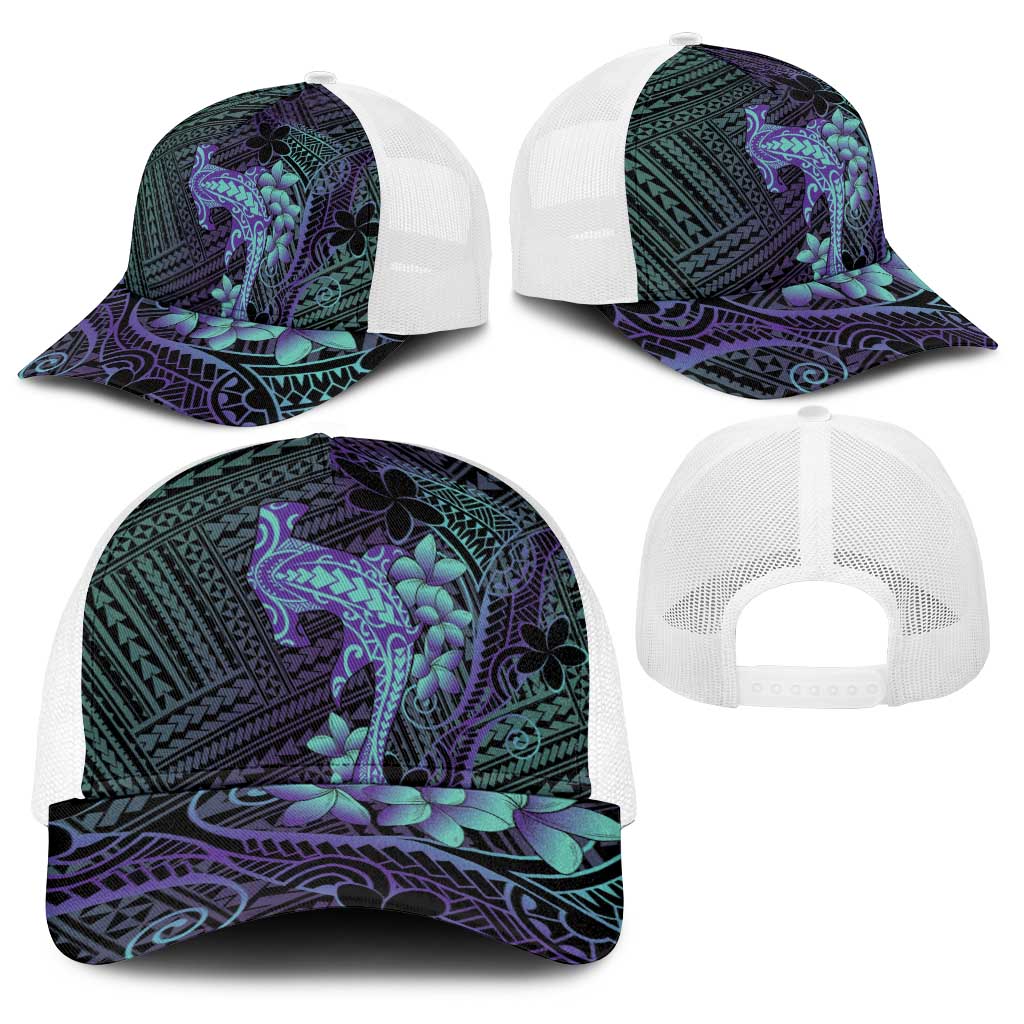 Purple Paradise Hawaii Baseball Net Cap Hammerhead Shark Tattoo Curve Polynesian LT14 - Polynesian Pride
