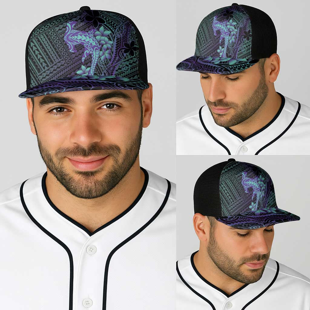 Purple Paradise Hawaii Baseball Net Cap Hammerhead Shark Tattoo Curve Polynesian LT14 - Polynesian Pride