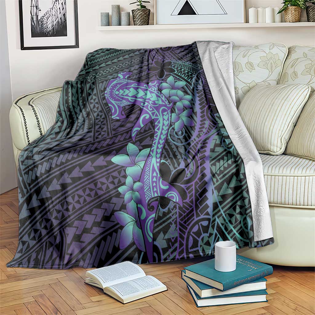 Purple Paradise Hawaii Blanket Hammerhead Shark Tattoo Curve Polynesian LT14 Purple - Polynesian Pride