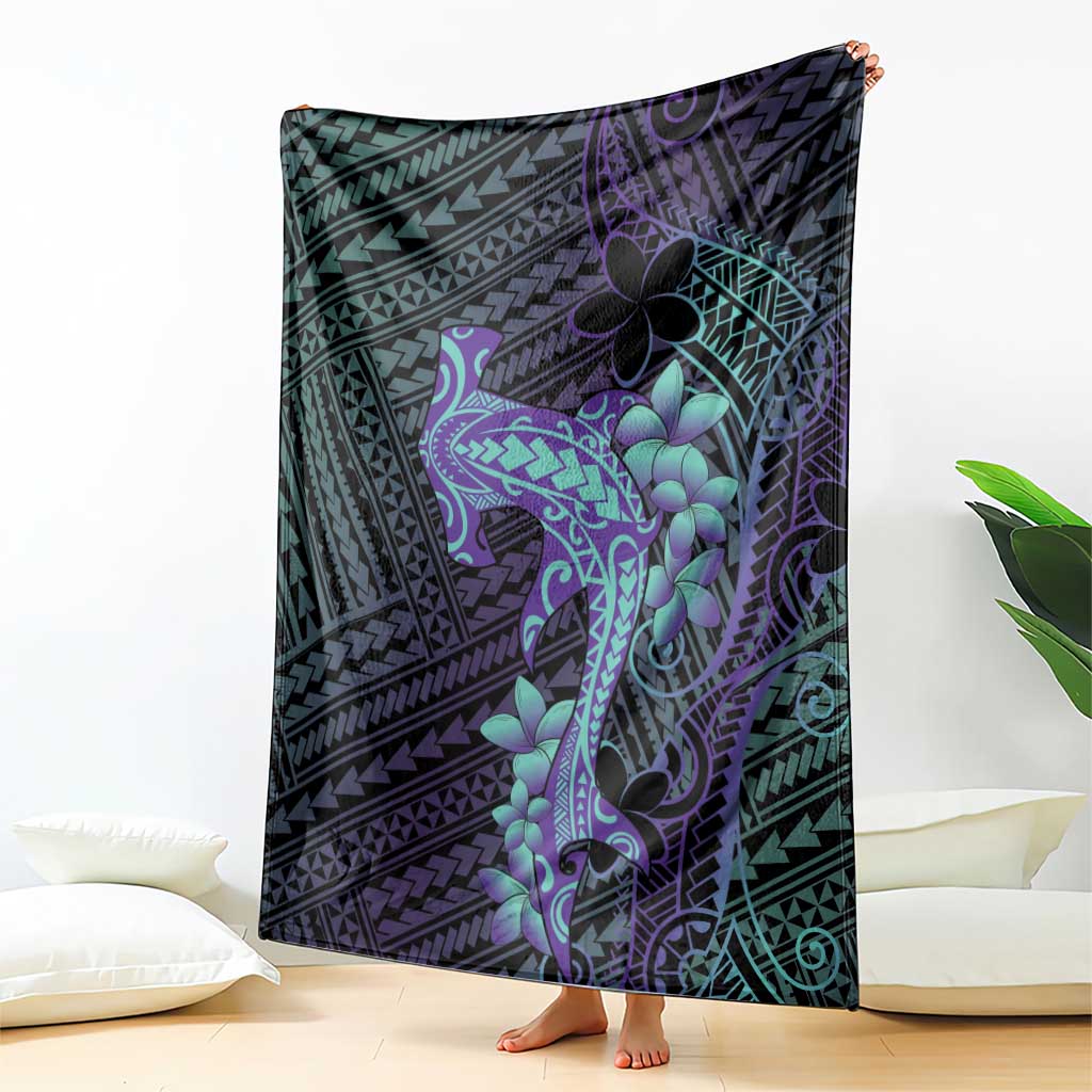 Purple Paradise Hawaii Blanket Hammerhead Shark Tattoo Curve Polynesian LT14 - Polynesian Pride