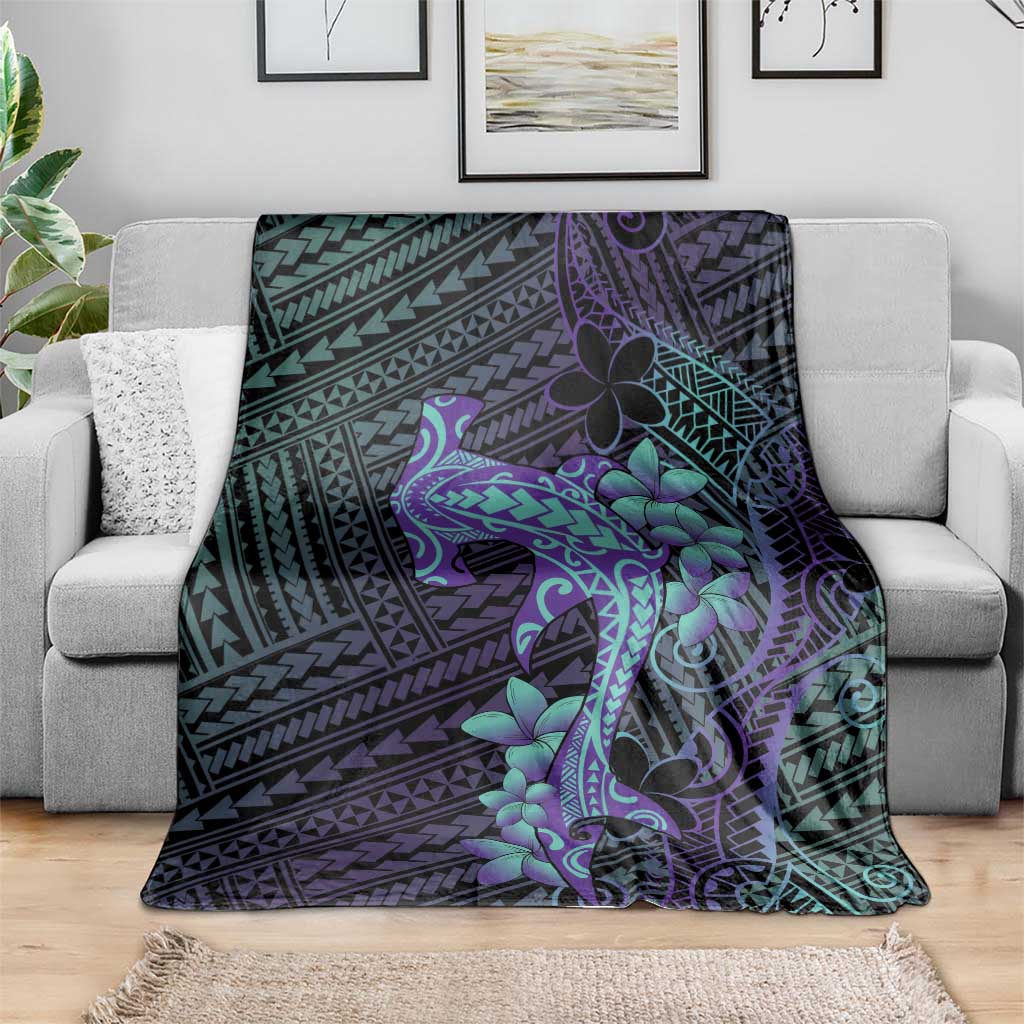 Purple Paradise Hawaii Blanket Hammerhead Shark Tattoo Curve Polynesian LT14 - Polynesian Pride