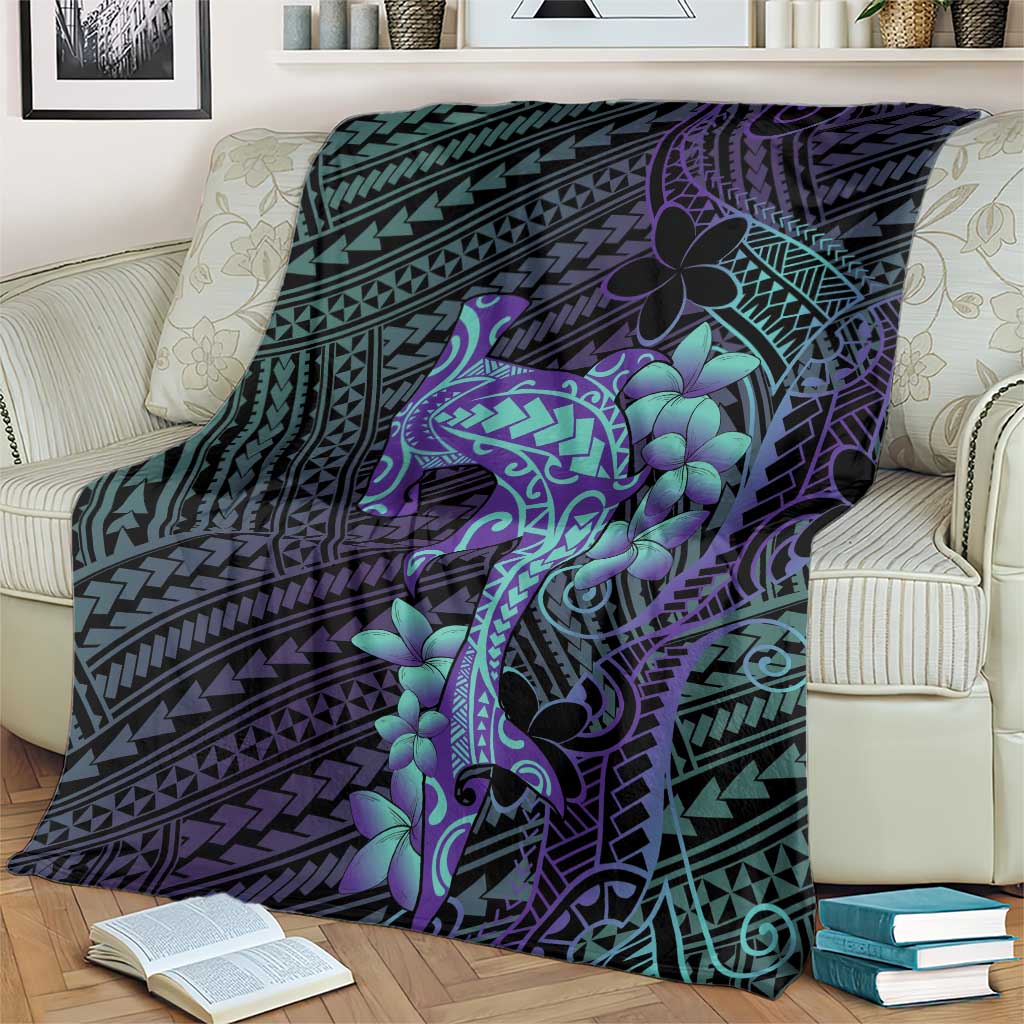 Purple Paradise Hawaii Blanket Hammerhead Shark Tattoo Curve Polynesian LT14 - Polynesian Pride