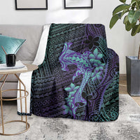 Purple Paradise Hawaii Blanket Hammerhead Shark Tattoo Curve Polynesian LT14 - Polynesian Pride